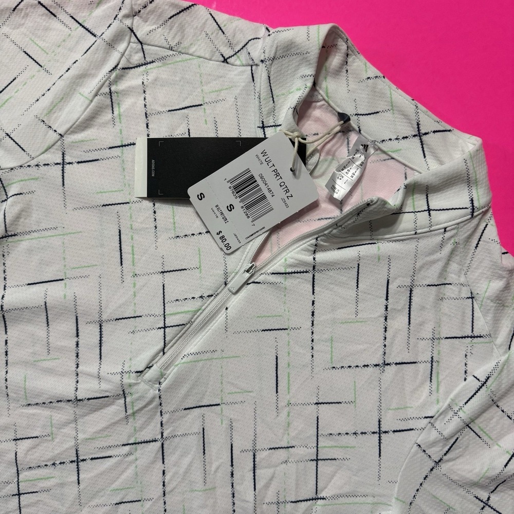 New Adidas Golf Pullover Women Ultimate365 Quarter-Zip Mock Neck Top JZ5433